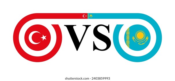 concepto entre turquía y kazajistán. ilustración vectorial aislada en fondo blanco