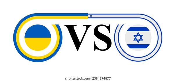concept between ukraine vs israel. vector illustration isolated on white background