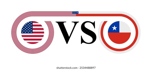 conceito entre estados unidos vs chile. ilustração vetor isolado no fundo branco