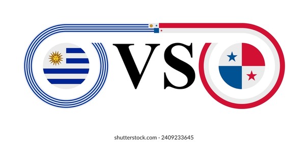 concept between uruguay vs panama. vector illustration isolated on white background