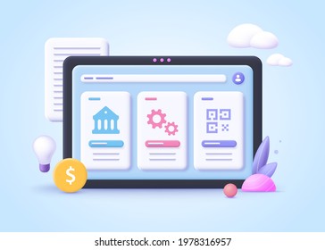 Concept of BIC - Bank Identifier Code. 3d vector illustration.