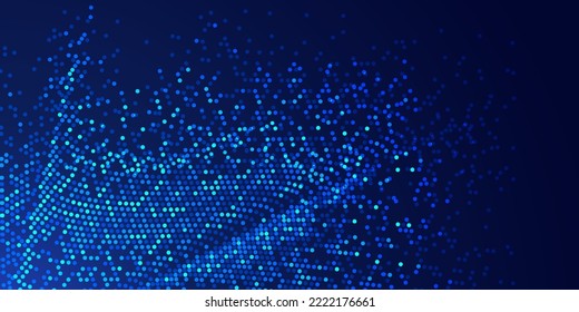 concept of big data or digital transformation technology, graphic of dotted futuristic waveform