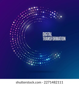 concept of big data or digital transformation technology, graphic of futuristic technology background