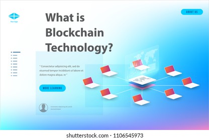 Concept of big data processing, energy station of future, data center, Cryptocurrency and blockchain isometric composition Smart object and smart technology design. for working on blockchain start up.