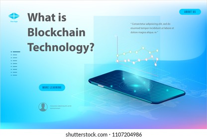 Concept of big data processing, energy station of future, data center, Cryptocurrency and blockchain isometric composition Smart object and smart technology design. for working on blockchain start up.