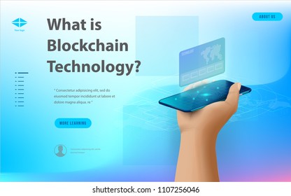 Concept of big data processing, energy station of future, data center, Cryptocurrency and blockchain isometric composition Smart object and smart technology design. for working on blockchain start up.