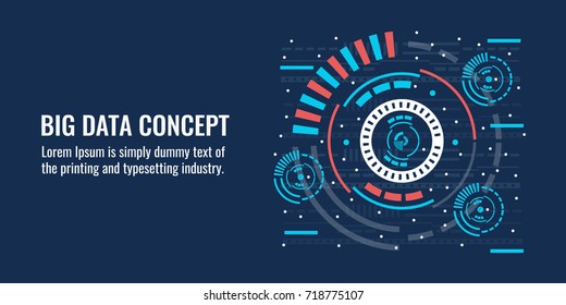 Concept of Big Data, Data visualization, and technology vector background
