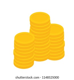 Concept of big money. Big pile of cash. Hundreds of dollars. Vector isometric illustration.