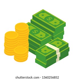 Concept of big money. Big pile of cash.