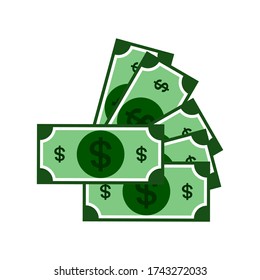 Concept of big money. Big pile of cash. Hundreds of dollars. Vector isometric illustration.