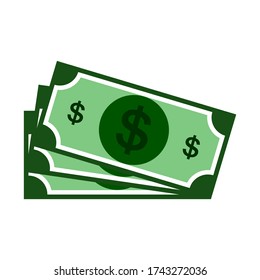 Concept of big money. Big pile of cash. Hundreds of dollars. Vector isometric illustration.