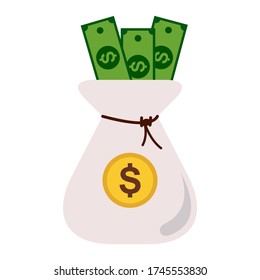 Concept of big money. Big pile of cash. Hundreds of dollars. Vector isometric illustration.