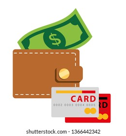 Concept of big money. Big pile of wallet and credit cards.