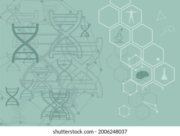Concept of biochemistry with abstract dna symbol