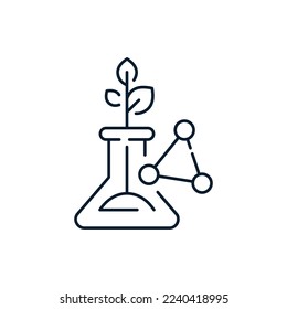 Das Konzept der Biogenetik, DNA-Forschung. Vektorsymbol einzeln auf weißem Hintergrund.