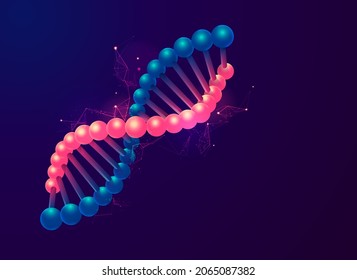 Concept Of Biotechnology Or Synthetic Biology, Graphic Of DNA With Futuristic Element