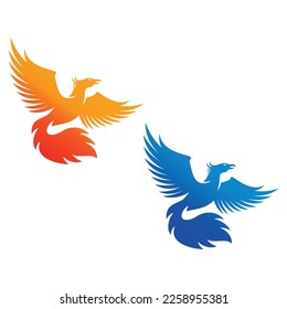 Concept bird symbol vector of Phoenix logo templates design animal eagle mythology clipart.