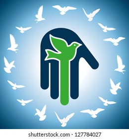 concept of birds & peace