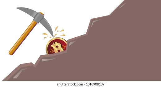 concept of bitcoin mining in the mountains, crypto currency