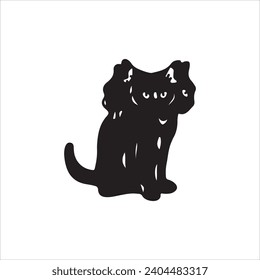 Concept Black Cat Silhouette Vektorgrafik
