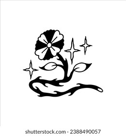 concept black flower vector illustration
