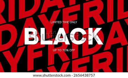 Concept of Black Friday banner. Concept banner with typography design for Black Friday sale. Design template for Black Friday sale, advertising, discount offer, social media decoration.