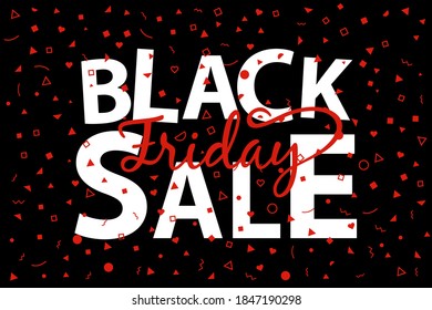 Concept of Black Friday Sale. Banner For Social Media on black background. Vector illustration.