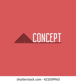 Concept black pyramid logo design with pink backgorund