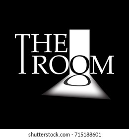 Concept. Black and white. Open the door