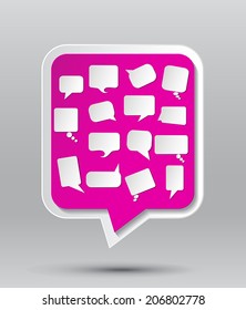 concept of blank  paper speech bubbles.paper art style.