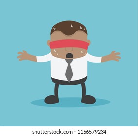 Concept Blind young african businessman