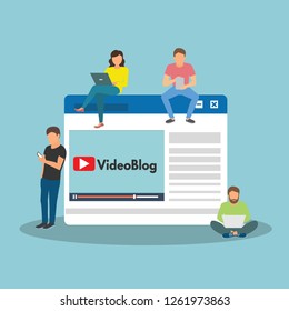 Concept Blog content, Blogging, post, content strategy, social media, chatting, for web page, social media, documents, cards, posters. Vector illustration Seo infographic, Management Business 