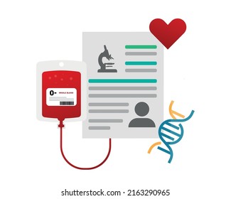 Concept of blood bag and blood donation. Blood donation vector illustration. World blood donor day.  vector illustration isolated on white background. 