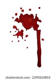 Concept Blood splash. The illustration is a flat and vector design of a blood splash, a graphic concept commonly associated with horror and suspense. Vector illustration.