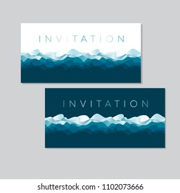 Concept blue sea water waves pattern. Ocean motif with white wave foam for header, card, invitation, poster, cover and other web and print design projects.
