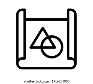 concept blueprint planning single isolated icon with outline line style