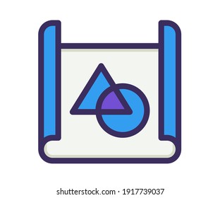 concept blueprint planning single isolated icon with filled line style