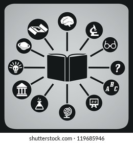 Concept of book and knowledge - vector illustration