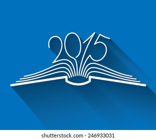 The concept of the book pages and 2015