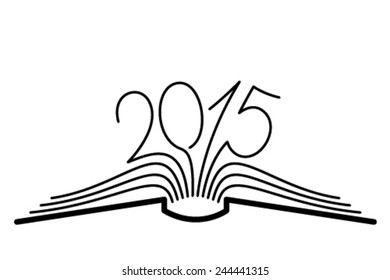 The concept of the book pages and 2015 year.