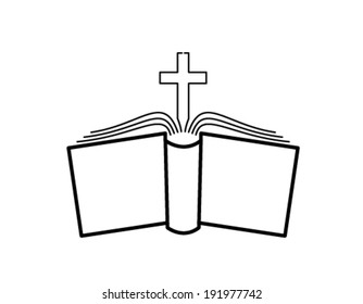 The concept of the book pages and cross.