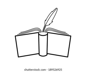 The concept of the book pages and feather.
