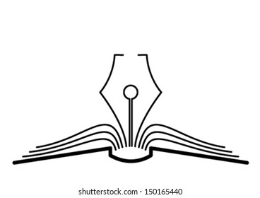 The concept of the book pages and nib.