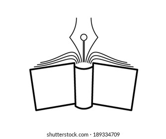 The concept of the book pages and nib.