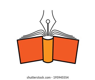 The concept of the book pages and nib.