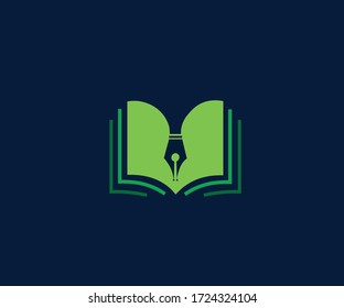 The concept of the book and pen symbol,logo.