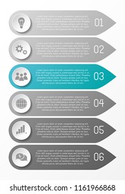 Concept of bookmark infographic template. Vector.