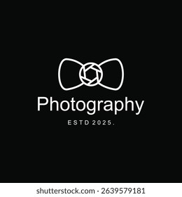 Concept Of Bowtie With Camera, Gentleman Photography Logo Simple Elegant