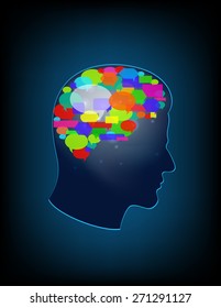 the concept of brain full of ideas.vector