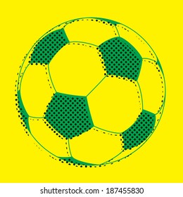 Concept for Brazil 2014 football. Soccer ball with color of Brazil flag